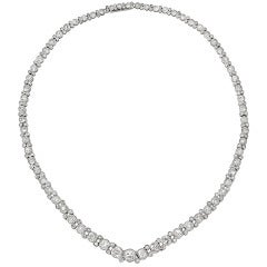 Old Mine Cut Diamond Line Necklace