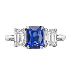 Tiffany & Co. Sapphire Diamond Three-Stone Ring