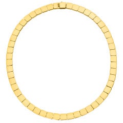 Tiffany & Co. Gold Square Link Collar Necklace