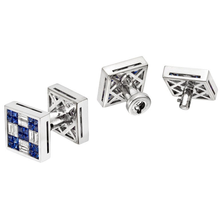 Sapphire Diamond Cufflinks