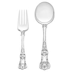 Tiffany & Co. Silver "English King" Dessert Fork and Soup Spoon Set