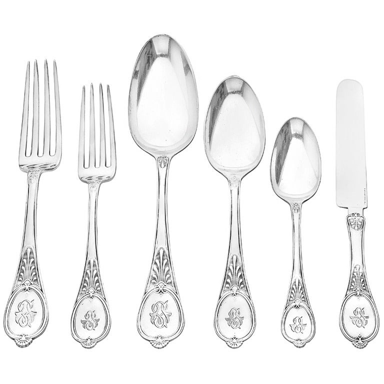 Tiffany & Co. Antique Silver "Honeysuckle" Flatware Set