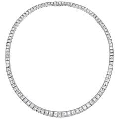 Step-Cut Diamond Line Necklace Step-Cut Diamond Line Necklace