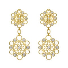 Buccellati Gold & Diamond "Maria" Pendant Earrings