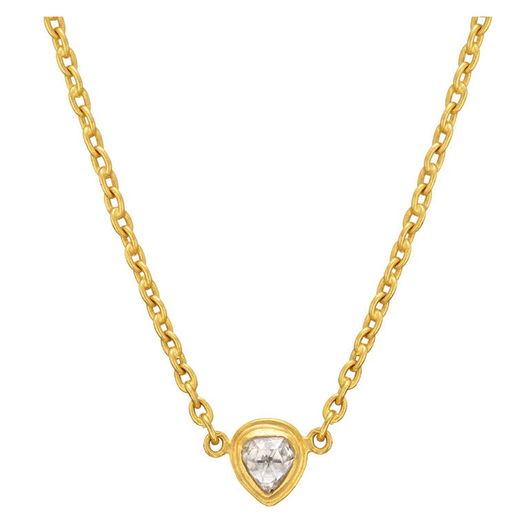 Yossi Harari Rose-Cut Diamond Gold Pendant Necklace