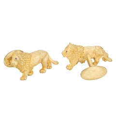 Bielka Gold Lion Cufflinks