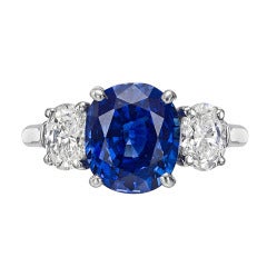 4.97 Carat Sapphire Diamond Ring