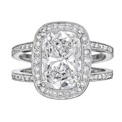 3.06 Carat Cushion-Cut Diamond Ring