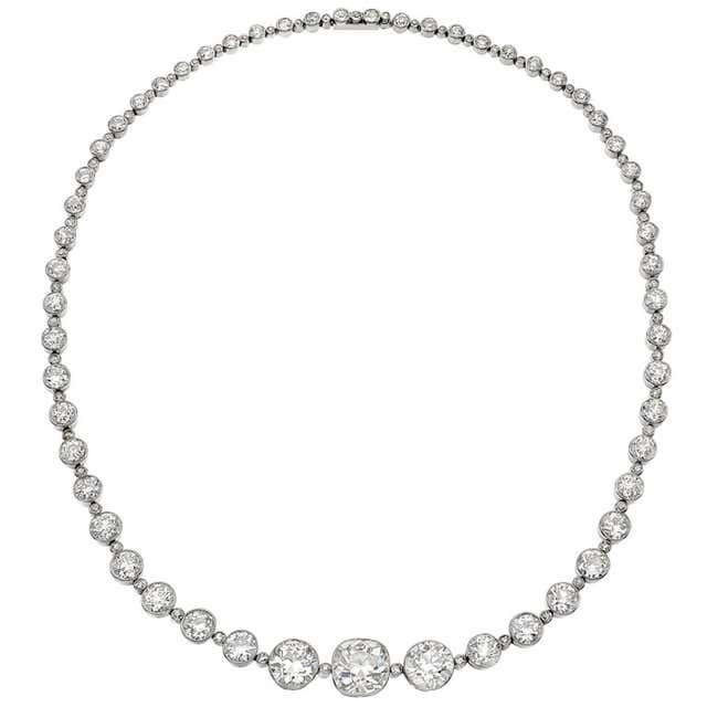 25 carats of Old Mine Cut Diamonds Necklace at 1stDibs