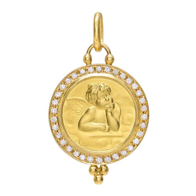 Temple St. Clair Gold & Diamond Cherub Pendant