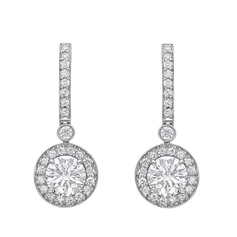 Tiffany and Co. Diamond 'Halo' Drop Earrings at 1stDibs | diamond halo ...
