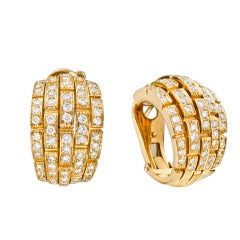 Cartier "Oriane" Pavé Diamond Hoop Earrings