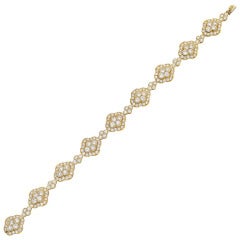 Tiffany & Co. Gold & Diamond Cluster Link Bracelet