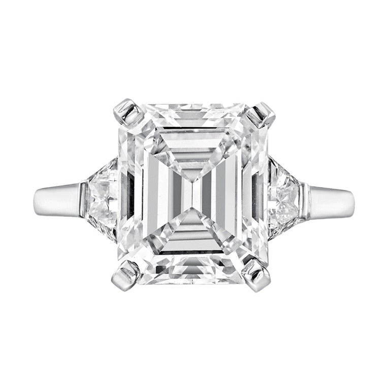 4.29 Carat Emerald-Cut Diamond Engagement Ring