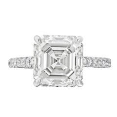 4.51 Carat Asscher-Cut Diamond Engagement Ring