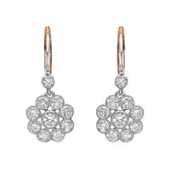 Diamond Cluster Short Drop Earrings
