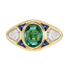 1.97 Carat Emerald Gypsy-Set Ring