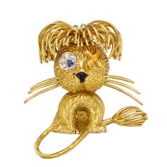 Fred Gold & Gem-Set Lion Cub Pin