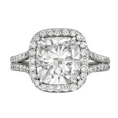 3.01 Carat Cushion-Cut Diamond Engagement Ring