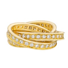Cartier Diamond Gold Trinity Ring