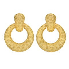 Gold Door Knocker Earrings
