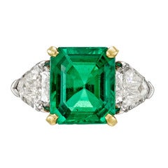 Fred Leighton 3.41 Carat Emerald Diamond Ring