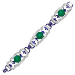 Emerald Sapphire Diamond Bracelet