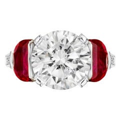 Round Brilliant Ruby Diamond Ring