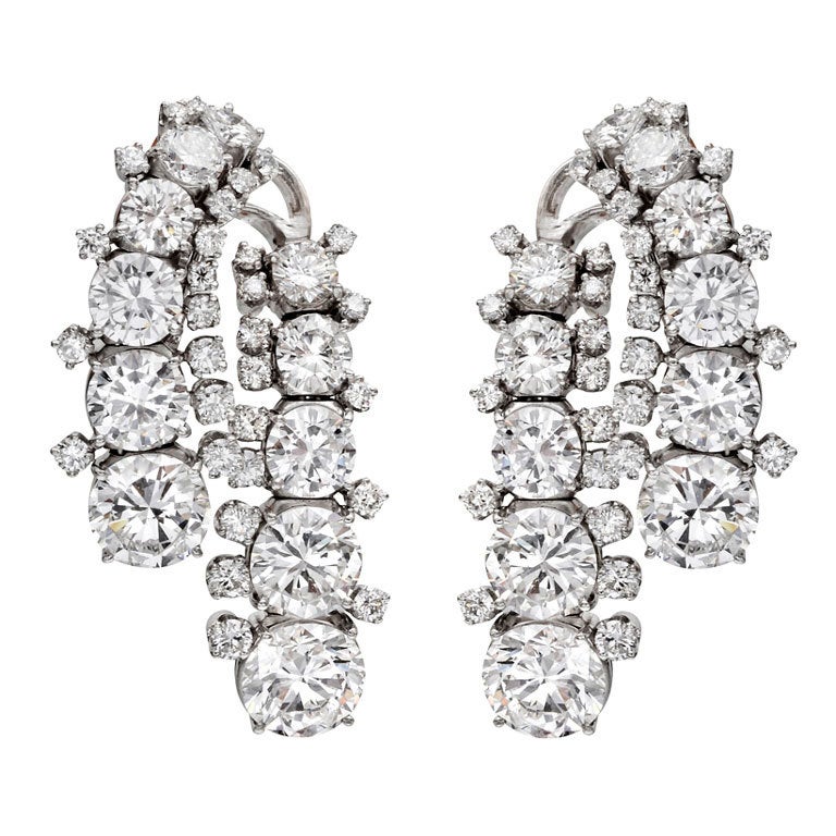 HARRY WINSTON Diamond 'Waterfall' Earrings