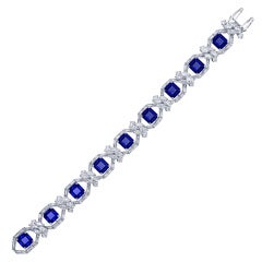 Emerald-Cut Sapphire Diamond Bracelet