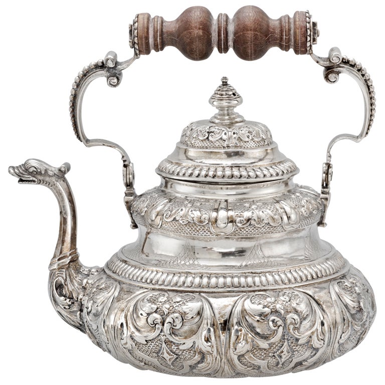 Dutch Silver Tea Pot with Dolphin Spout c1730