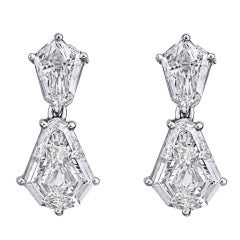 Hanging Shield-Shaped Diamond Earrings