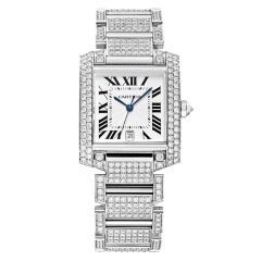 CARTIER Large Pavé Diamond Tank Francaise