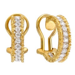 BUCCELLATI Gold & Diamond Hoop Earrings