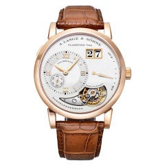 A. LANGE & SÖHNE Rose Gold Lange 1 Tourbillon Wristwatch with Date and Power Reserve