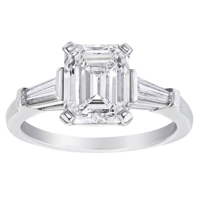 HARRY WINSTON 3.04 Carat EmeraldCut Diamond Engagement Ring at 1stdibs
