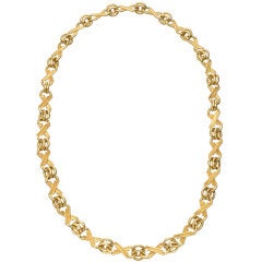 TIFFANY & CO SCHLUMBERGER Gold "X" Link Long Necklace