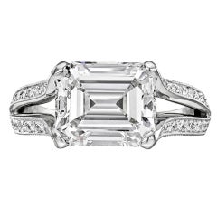 3.89 Carat Emerald-Cut Diamond Engagement Ring