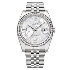 ROLEX Lady's Stainless Steel Datejust Automatic Wristwatch with Diamond-Set White Gold Bezel