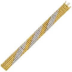CARTIER Gold & Diamond Flexible Link Bracelet