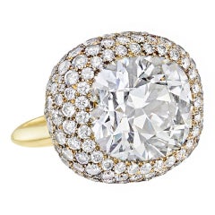 Cushion-Cut & Pavé Diamond Bombé Cocktail Ring