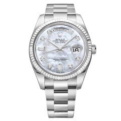ROLEX White Gold Day-Date Automatic Wrisrtwatch Ref 118239