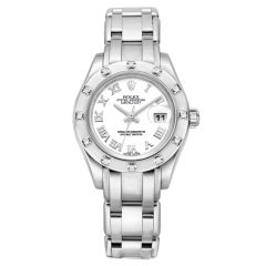 ROLEX Lady's White Gold and Diamonds Pearlmaster Datejust Automatic Wristwatch