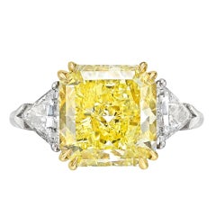 Stunning 6.30 Carat Fancy Intense Yellow Diamond Ring