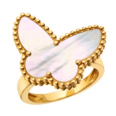 VAN CLEEF & ARPELS Gold & Mother-of-Pearl Butterfly Ring