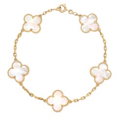 VAN CLEEF & ARPELS Mother-of-Pearl Vintage Alhambra Bracelet
