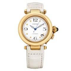 CARTIER Yellow Gold Pasha Automatic Wristwatch with Date
