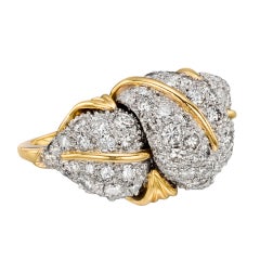 TIFFANY & CO. Gold & Diamond Leaf Ring