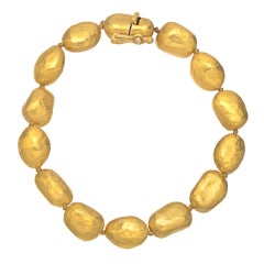 YOSSI HARARI "Roxanne" Hammered Gold Bead Bracelet