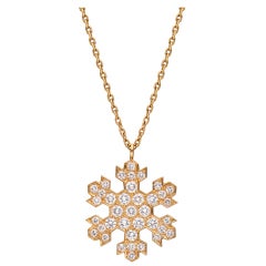 BULGARI Gold & Diamond Snowflake Pendant